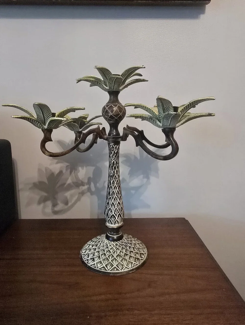 Vintage Mikasa 5 Arm Candelabra, Metal, 12in Tall, 4+lbs